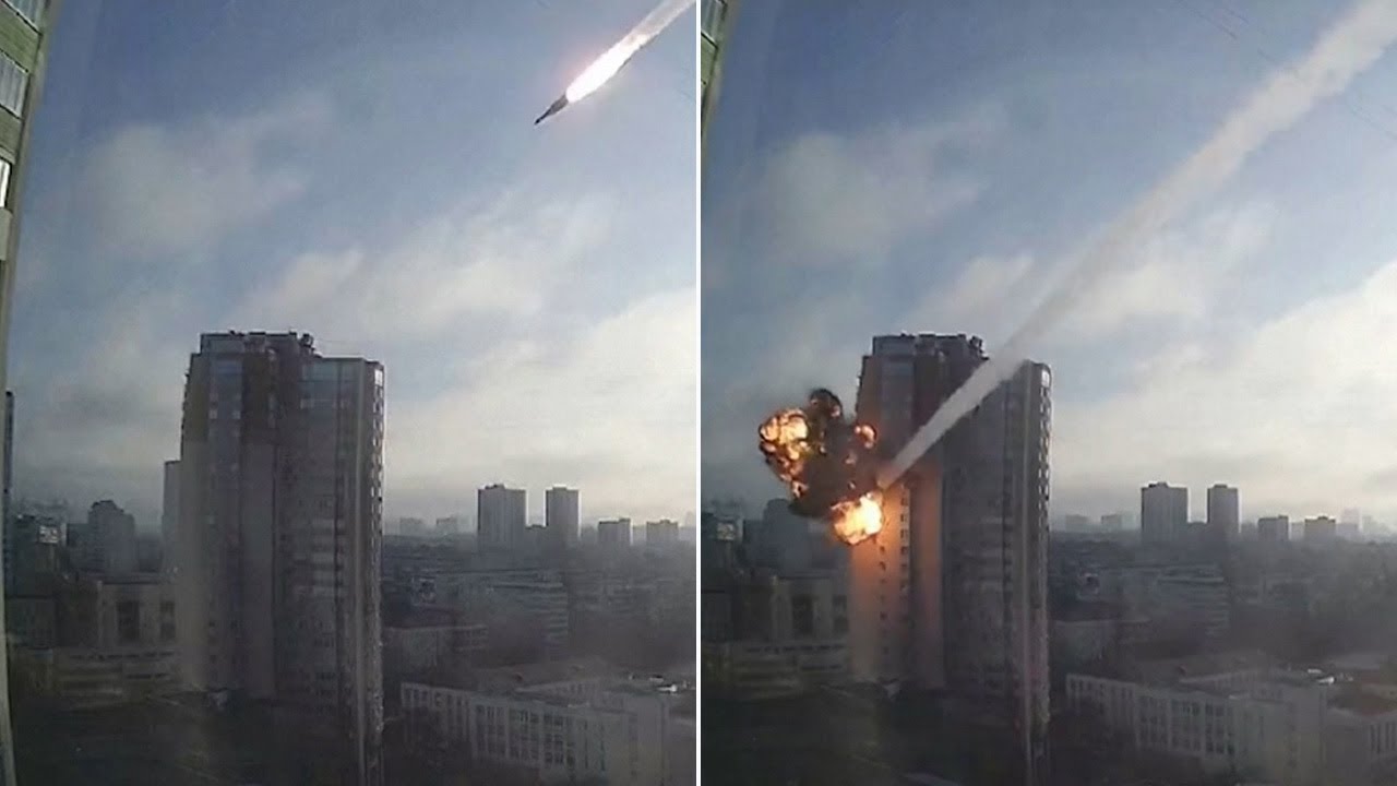 Missile hits residential building in Ukraine's capital during Russian invasion, injuring 6